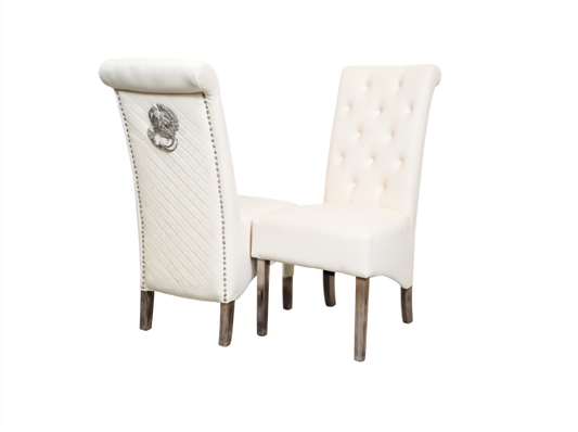Emma Dining Chair with Lion Knocker & Quilted Back